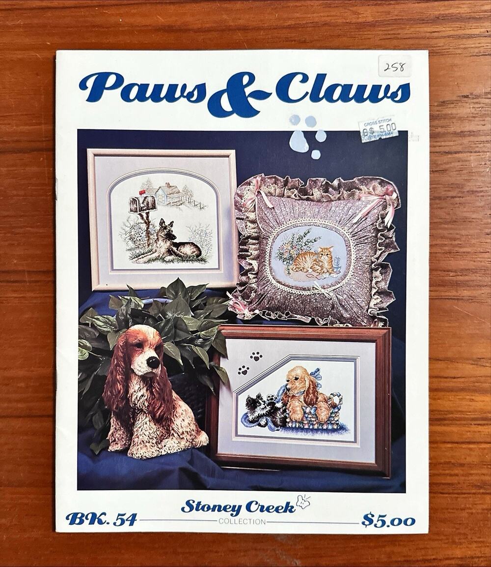 Paws Claws Cross Stitch Patterns Stoney Creek BOOK #54 German Shepherd Collie